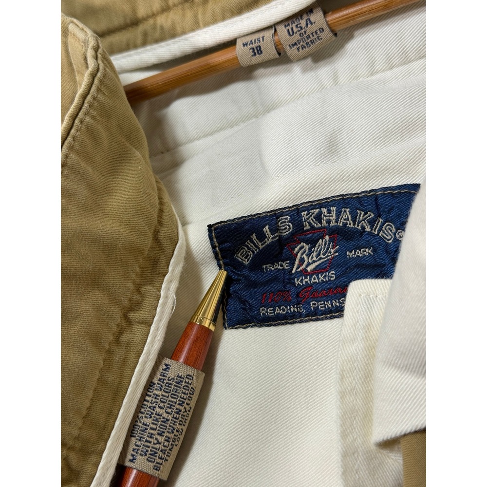 Bills Khakis M2 Mens 38x30 Flat Front Chino Pants British Khaki Tan Made in USA - Picture 3 of 7